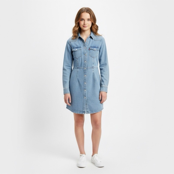 LEVI’S Denim Button-Up Dress - Picture 1 of 3